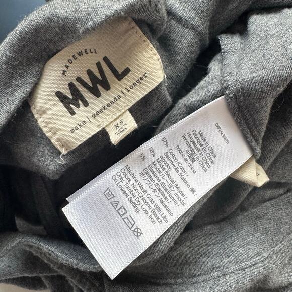 Madewell MWL Breeze Drawstring Romper Gray Small Lounge Comfort Heather Zinc XS - Picture 5 of 5